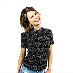Silk beaded top, size small
